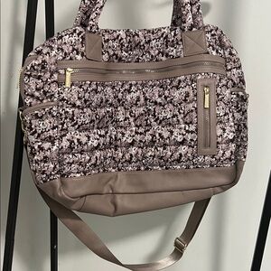 Isaac Mizrahi Floral Travel Bag in Pink and Brown